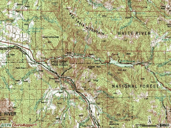 Zip code 81621 topographic map
