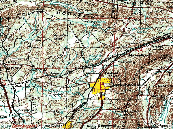 Zip code 36265 topographic map