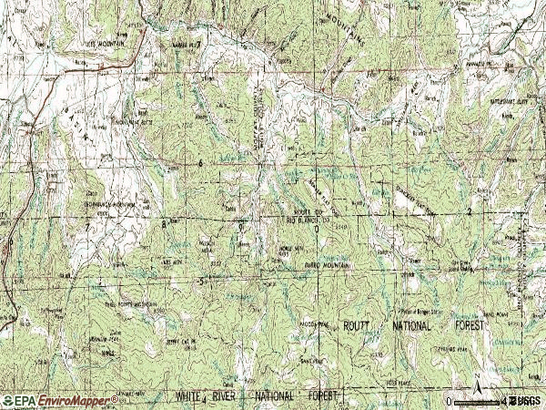 Zip code 81638 topographic map