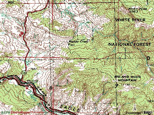 Zip code 81655 topographic map