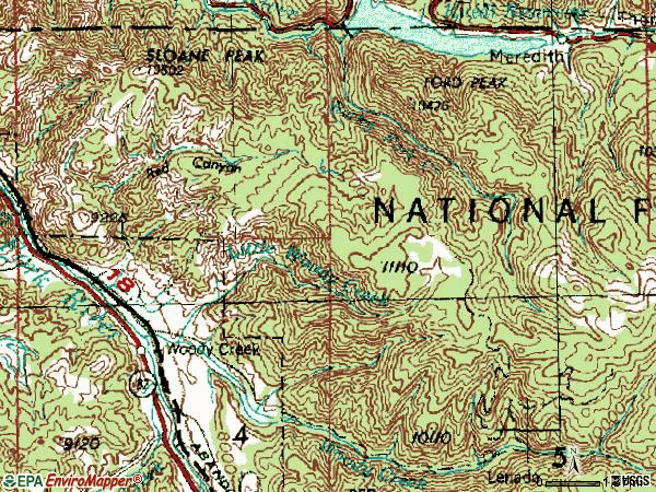 Zip code 81656 topographic map