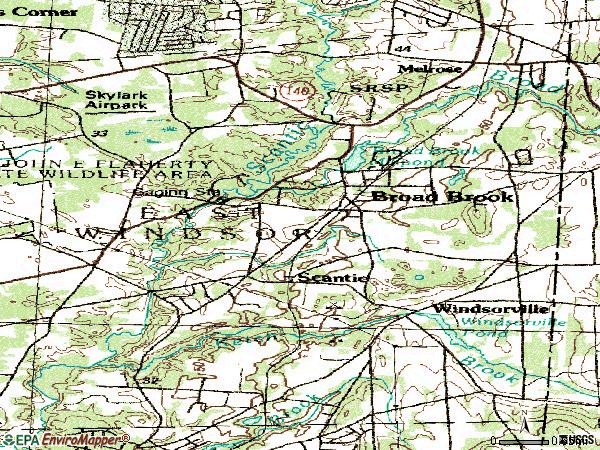 Zip code 06016 topographic map