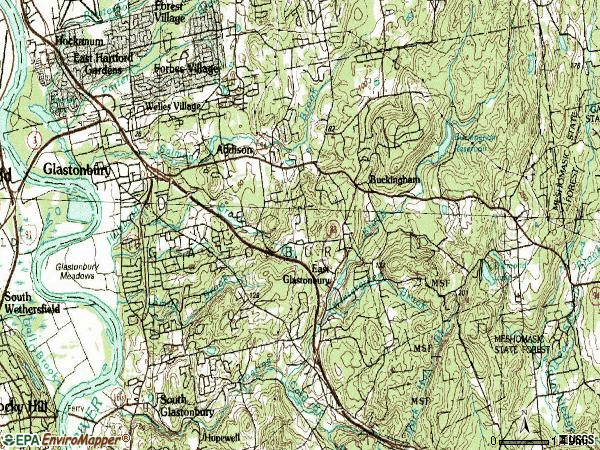 Zip code 06033 topographic map