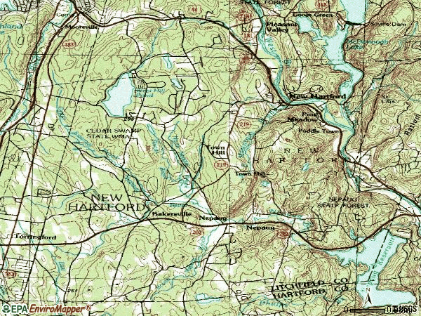 Zip code 06057 topographic map