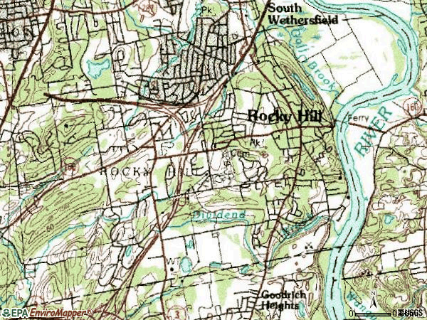 Zip code 06067 topographic map