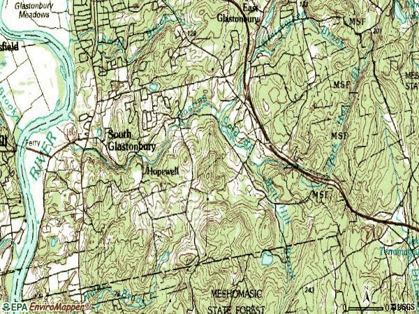 Zip code 06073 topographic map