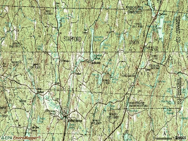 Zip code 06076 topographic map