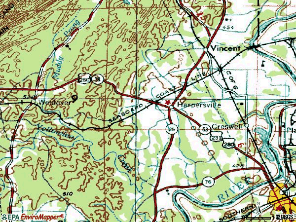 Zip code 35078 topographic map
