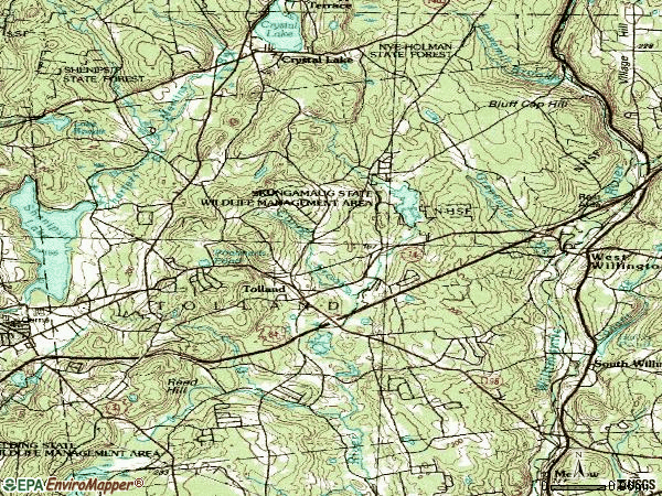 Zip code 06084 topographic map