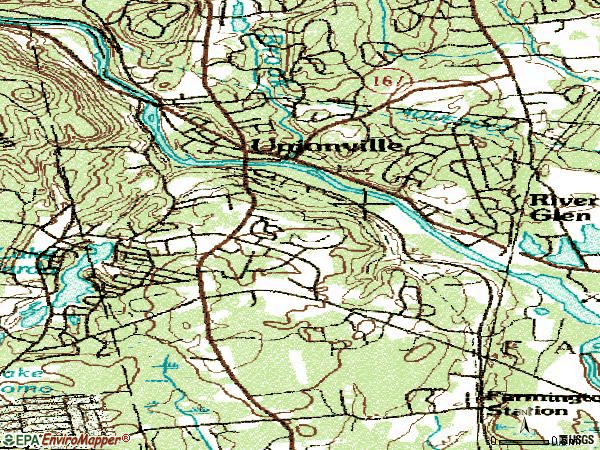 Zip code 06085 topographic map