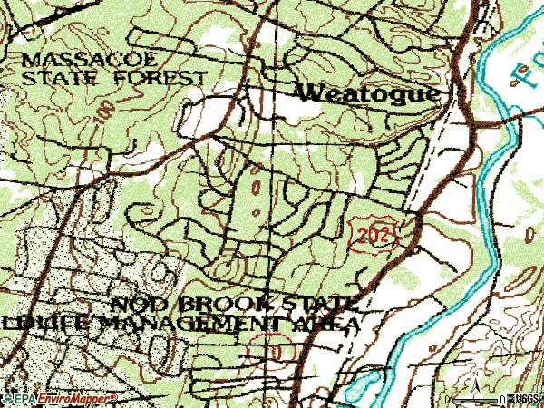 Zip code 06089 topographic map