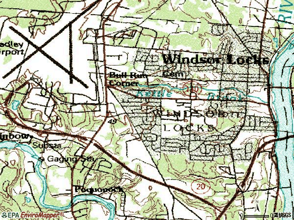 Zip code 06096 topographic map