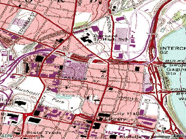 Zip code 06103 topographic map