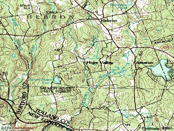 Zip code 06231 topographic map