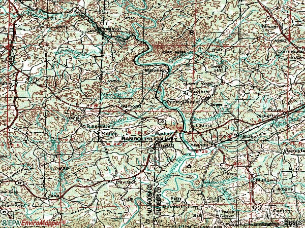 Zip code 36276 topographic map