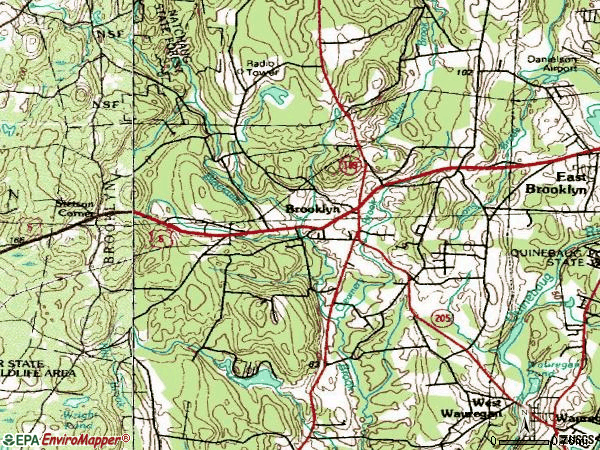Zip code 06234 topographic map