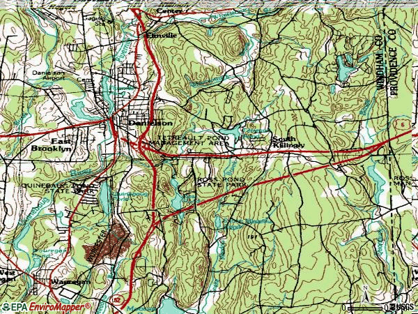 Zip code 06239 topographic map