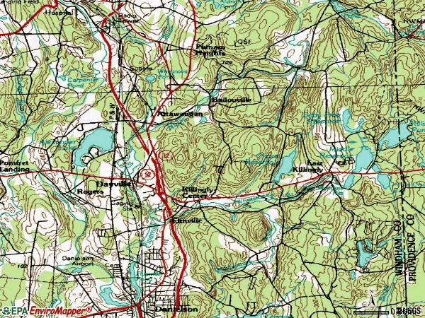 Zip code 06241 topographic map