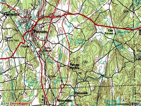 Zip code 06260 topographic map