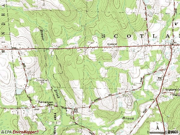 Zip code 06264 topographic map