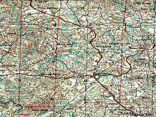 Zip code 36278 topographic map