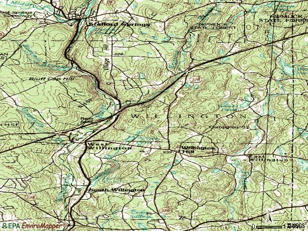 Zip code 06279 topographic map