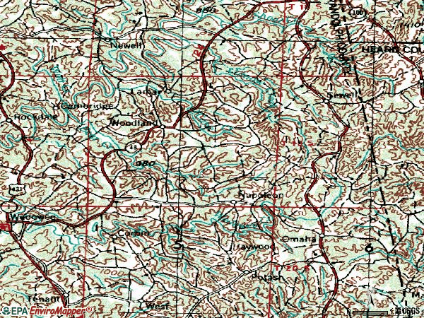 Zip code 36280 topographic map