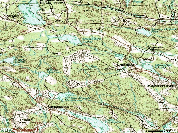 Zip code 06370 topographic map