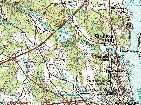 Zip code 06375 topographic map