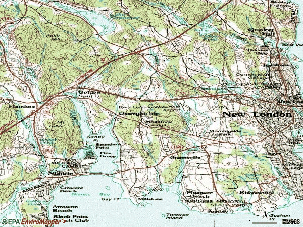 Zip code 06385 topographic map