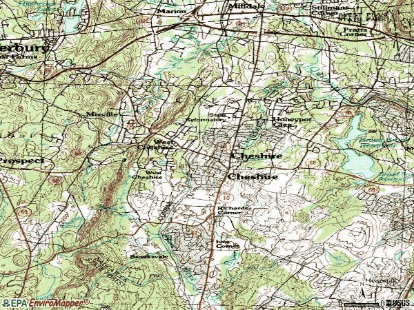 Zip code 06410 topographic map