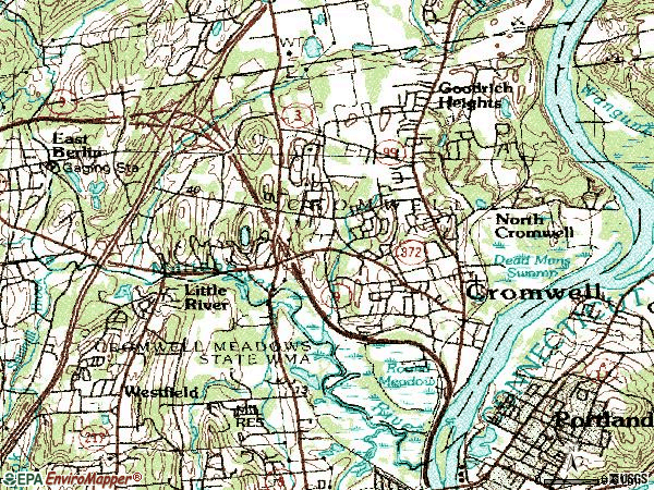 Zip code 06416 topographic map