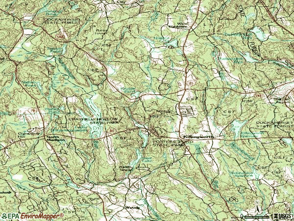 Zip code 06419 topographic map