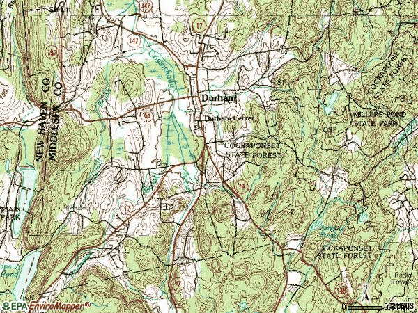 Zip code 06422 topographic map
