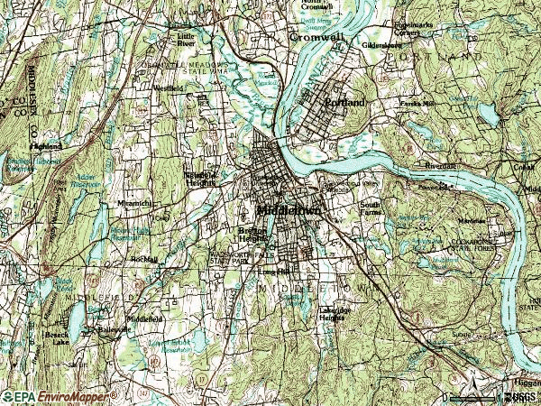 Zip code 06457 topographic map