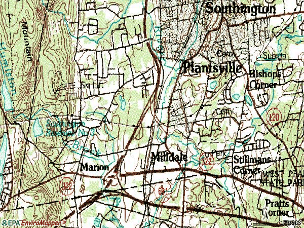 Zip code 06479 topographic map
