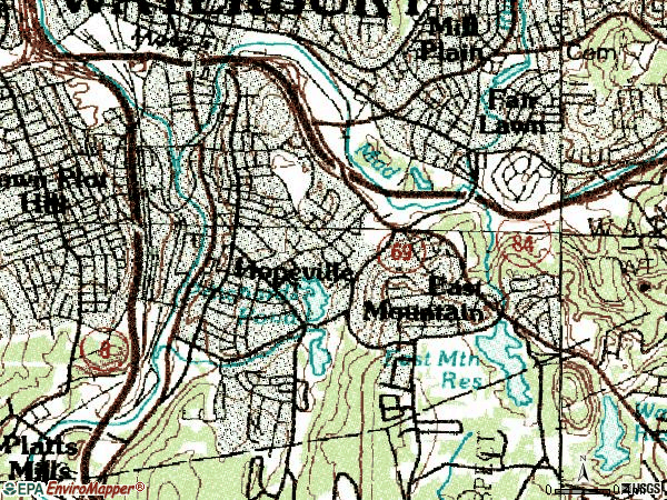 Zip code 06706 topographic map