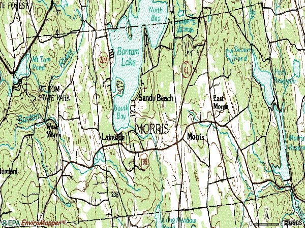 Zip code 06763 topographic map