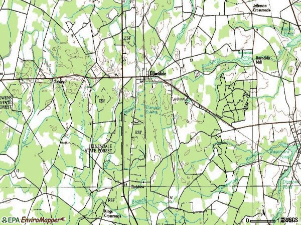 Zip code 19941 topographic map
