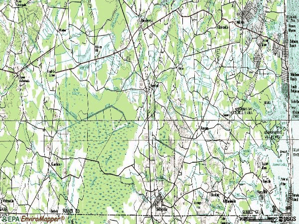 Zip code 19945 topographic map