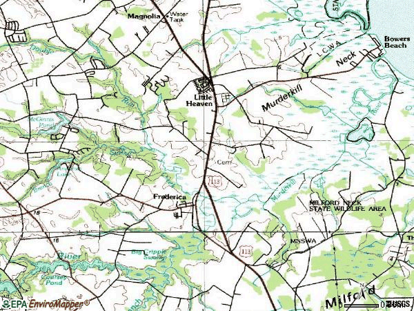 Zip code 19946 topographic map