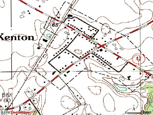 Zip code 19955 topographic map