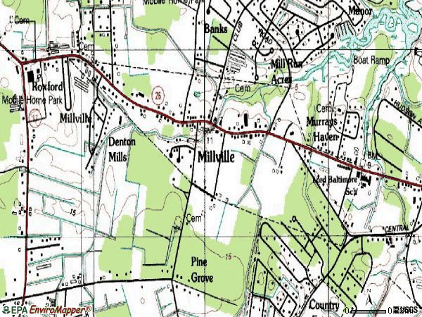 Zip code 19967 topographic map
