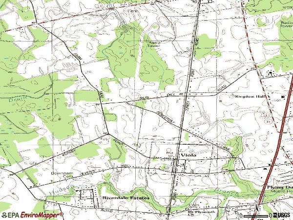 Zip code 19979 topographic map