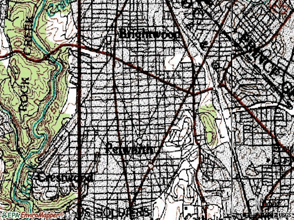 Zip code 20011 topographic map