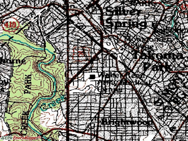 Zip code 20012 topographic map