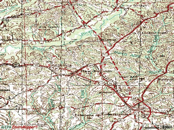 Zip code 36351 topographic map