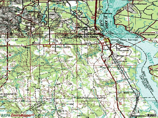 Zip code 32043 topographic map