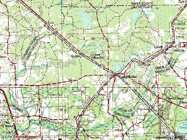 Zip code 32054 topographic map