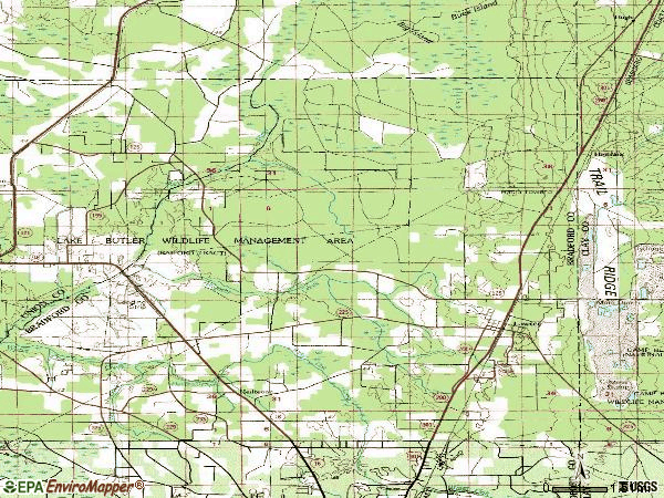 Zip code 32058 topographic map